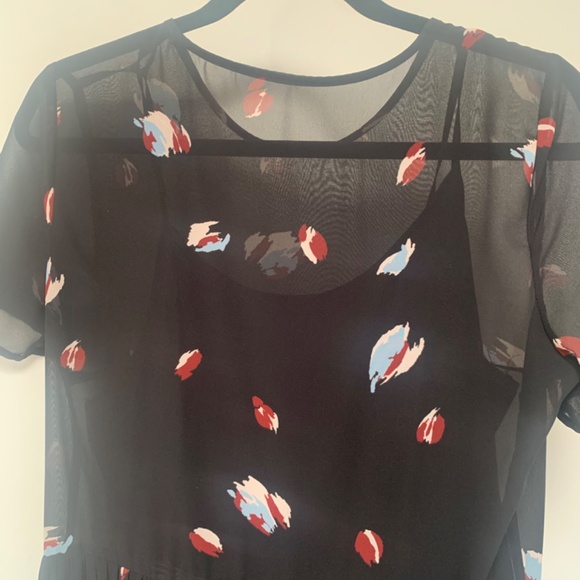 ASOS Selected Femme Printed Dress With Pleated Skirt - Black / EU 36 - Picture 3 of 7